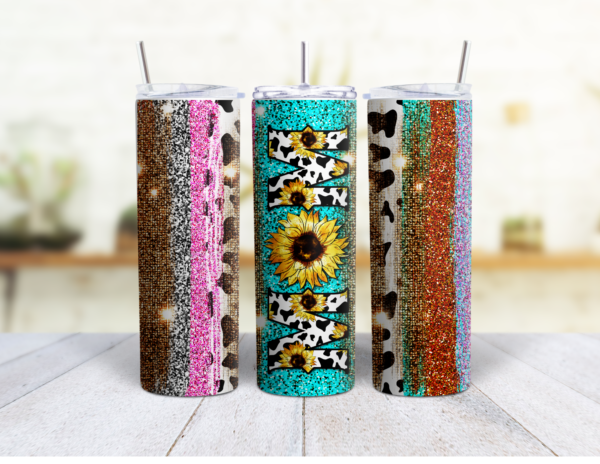 20 oz Skinny Tumbler - Mom Sunflower