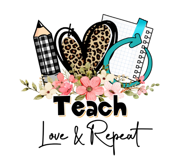 20 oz Skinny Tumbler - Teach Love & Repeat - Image 2