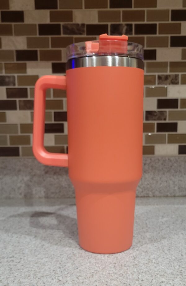 Tumbler 40 oz. w/ Handle & Straw - Coral - NO BOX